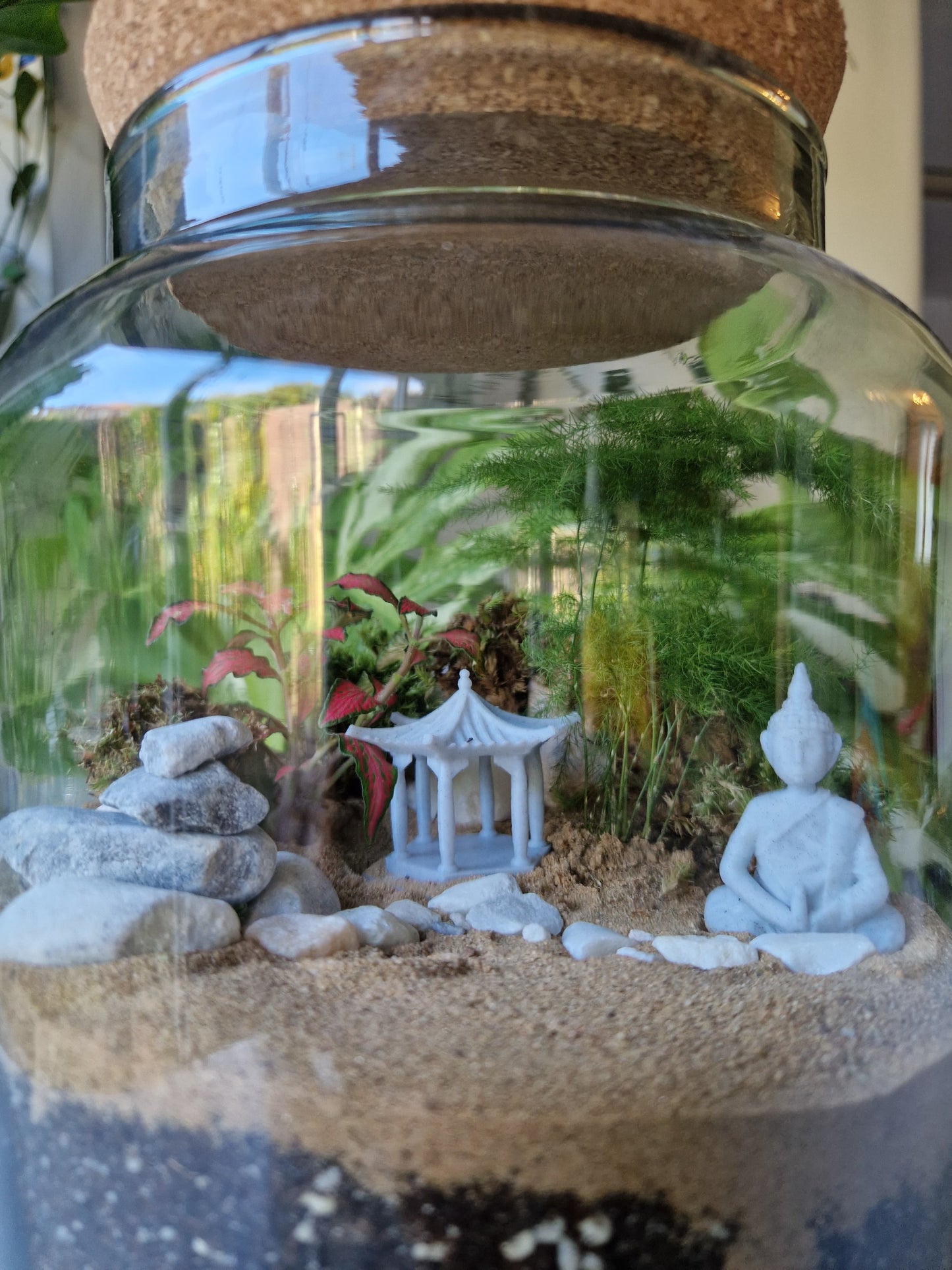 Zen Garden Terrarium Kit with Plants - Plant gift - Closed Terrarium - Glass Terrarium Biodome - DIY terrarium kit - Japanese Garden