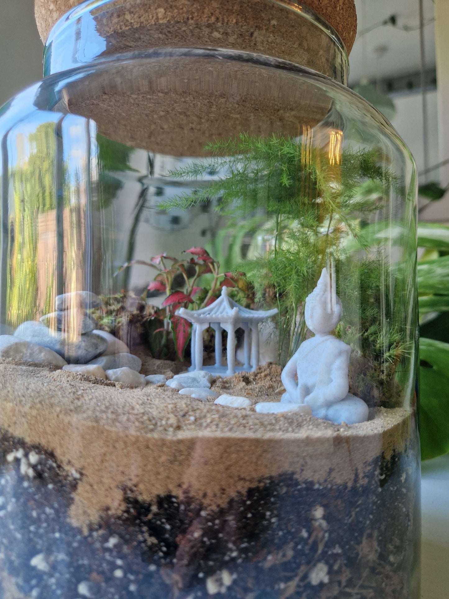 Zen Garden Terrarium Kit with Plants - Plant gift - Closed Terrarium - Glass Terrarium Biodome - DIY terrarium kit - Japanese Garden