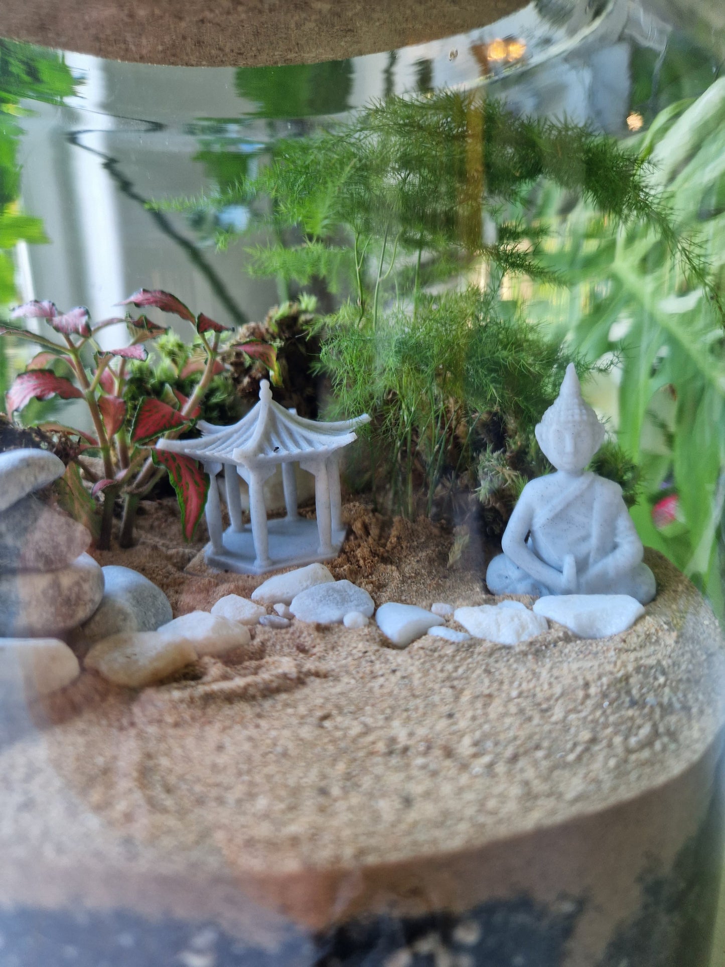 Zen Garden Terrarium Kit with Plants - Plant gift - Closed Terrarium - Glass Terrarium Biodome - DIY terrarium kit - Japanese Garden